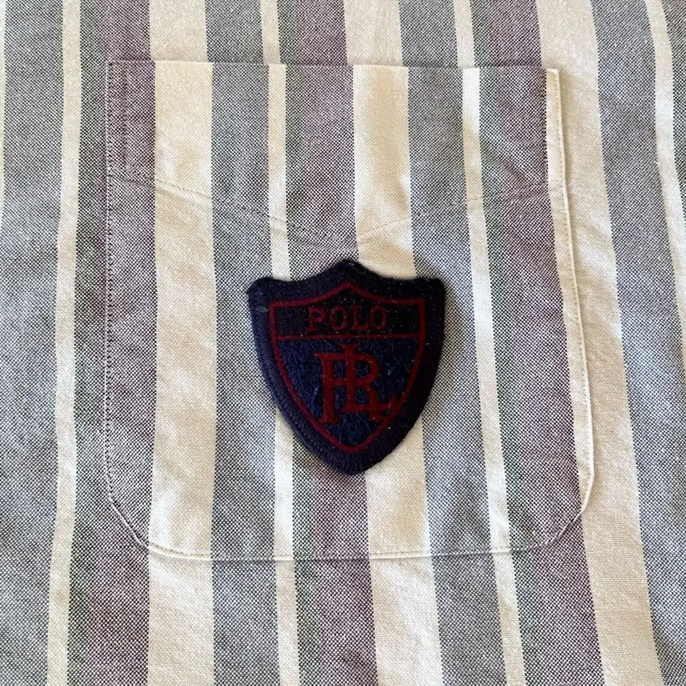 Vintage 90’s Polo Ralph Lauren Striped Crest Oxford Button Down Shirt